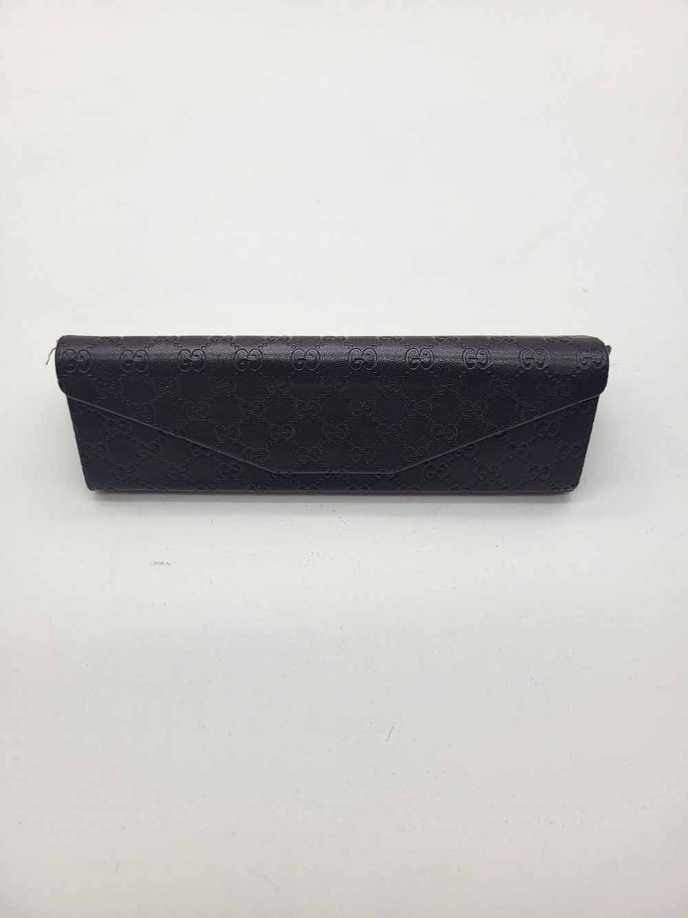 Gucci Brown Embossed Leather Sunglasses Case